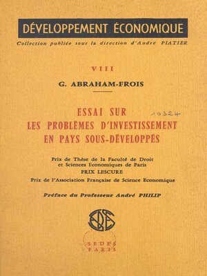 cover image of Essai sur les problèmes d'investissement en pays sous-développés